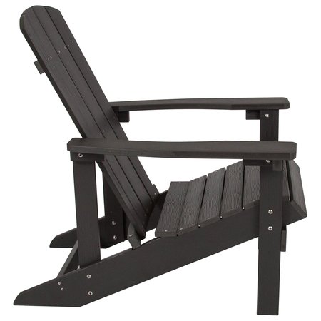 Flash Furniture Slate Gray Poly Resin Adirondack Chair, PK 4 4-JJ-C14501-SLT-GG
